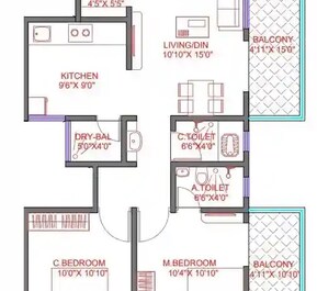 2 BHK 624 Sq. Ft. Apartment in MBPL Manjushilp