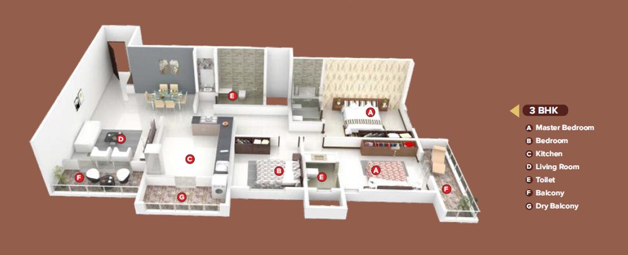 3 BHK 1275 Sq. Ft. Apartment