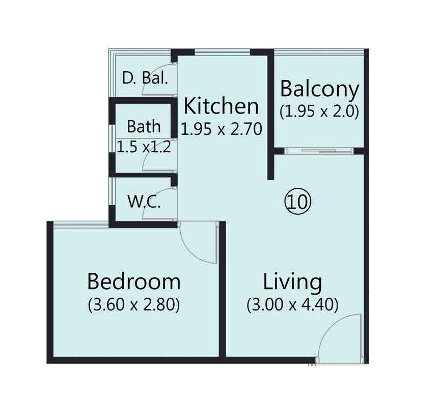 1 BHK 522 Sq. Ft. Apartment