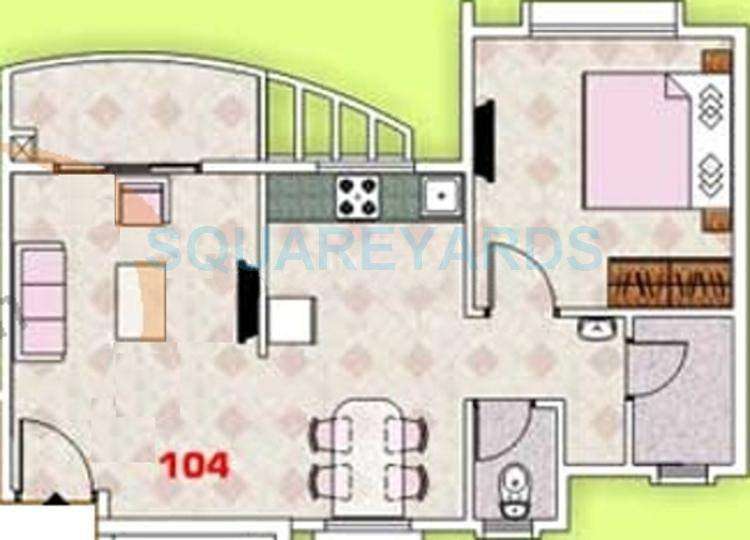 1 BHK 600 Sq. Ft. Apartment in Megapolis Smart Homes I-Sparklet