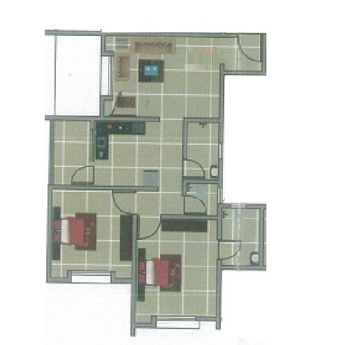 Floor plan of 2 BHK 484 Sq. Ft. Apartment in Mehta Shree Jalaram Park, Pune