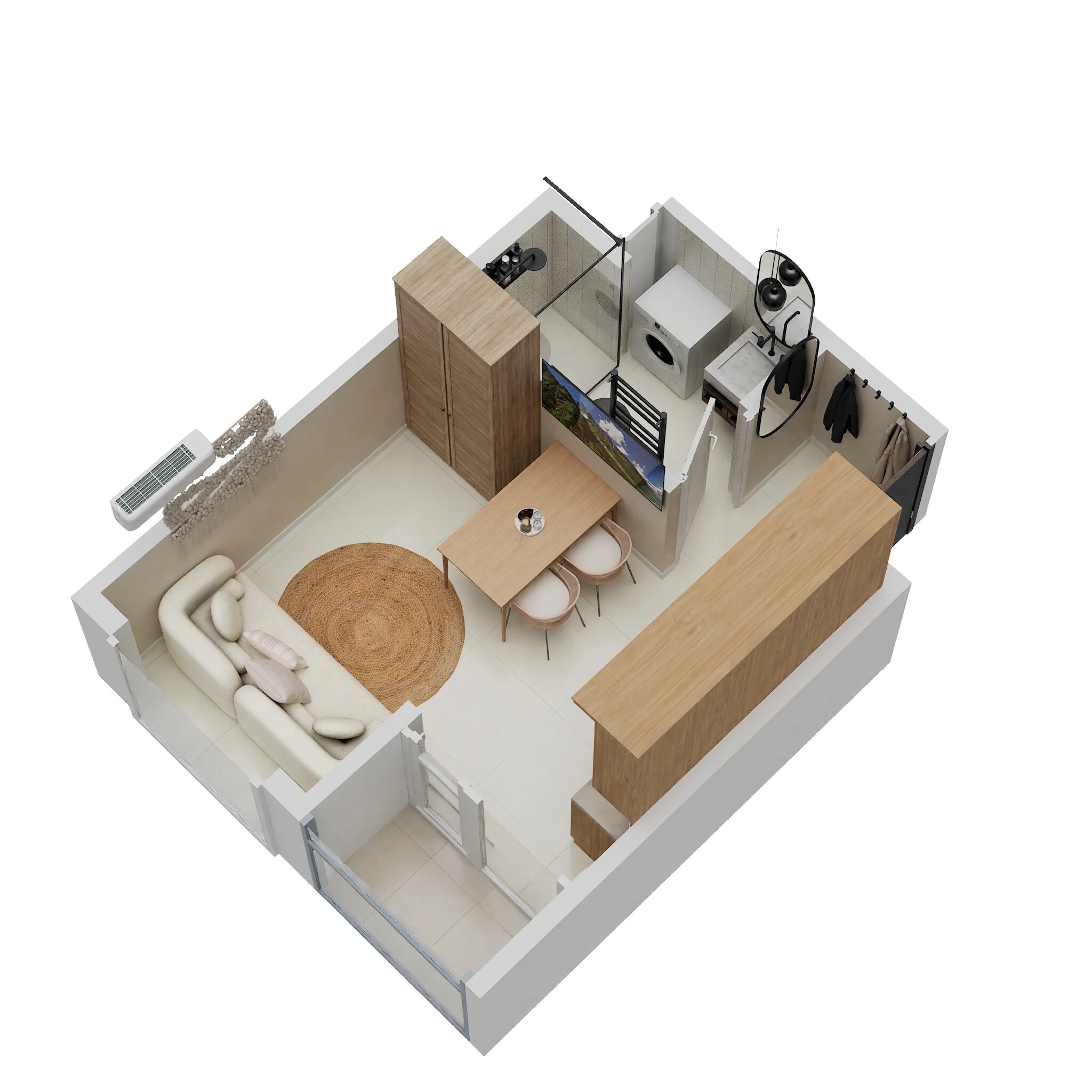 Floor plan of 179 Sq. Ft. Studio in Menlo Hashtag Studios, Pune