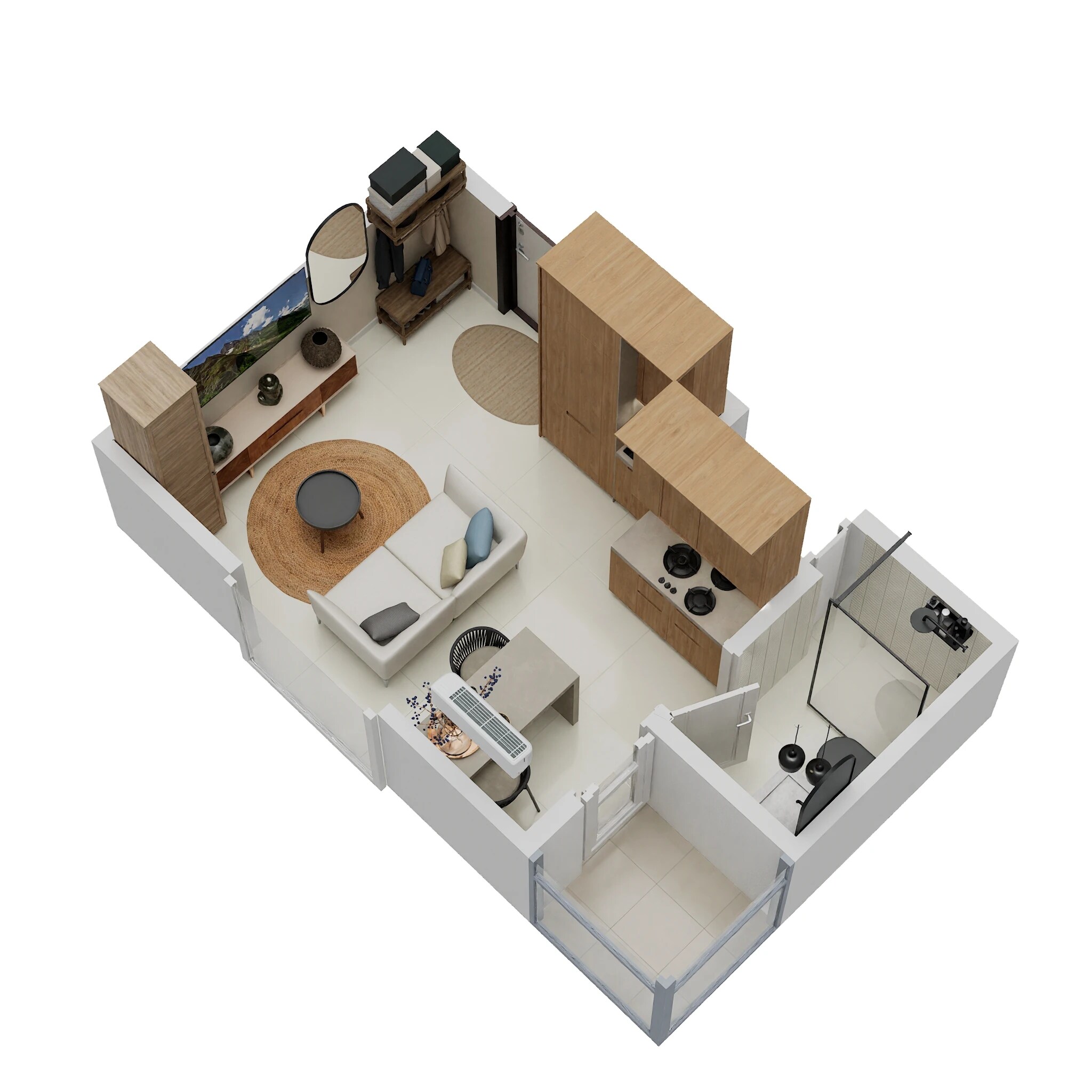 Floor plan of 325 Sq. Ft. Studio in Menlo Hashtag Studios, Pune