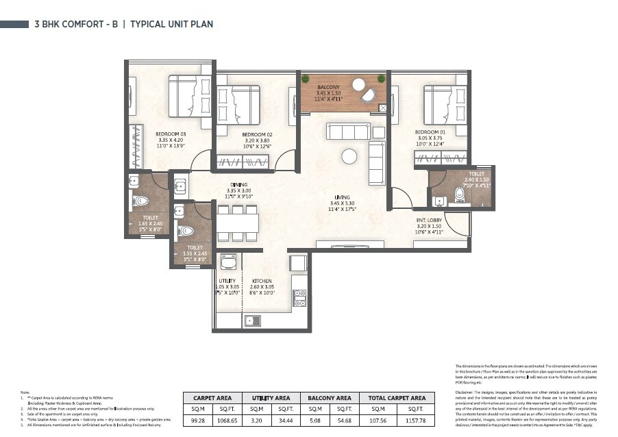 Other, merlin-ventana 3 Bedroom 1140 Sq.Ft. Apartment In Baner Pune 8607339
