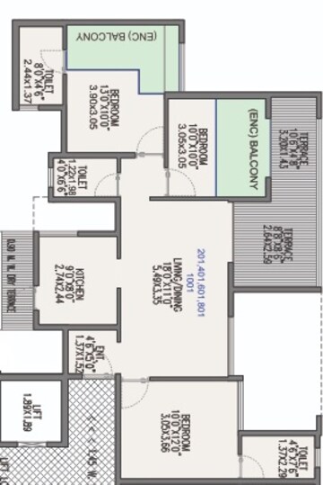  3 BHK Apartment at Millennium Acropolis, Wakad – for Rent