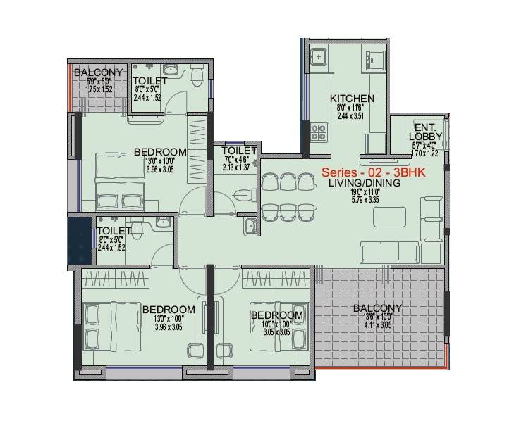 Millennium Amara Floor Plans - Mamurdi, Pune