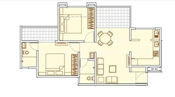 2 BHK 700 Sq. Ft. Apartment in Millennium Atlas