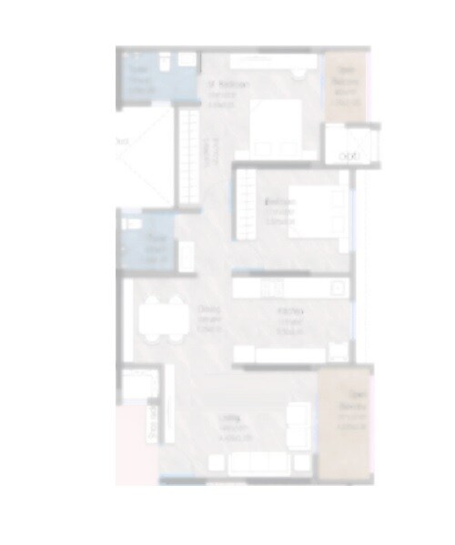 Floor plan of 2 BHK 818 Sq. Ft. Apartment in Millennium Falcon, Pune