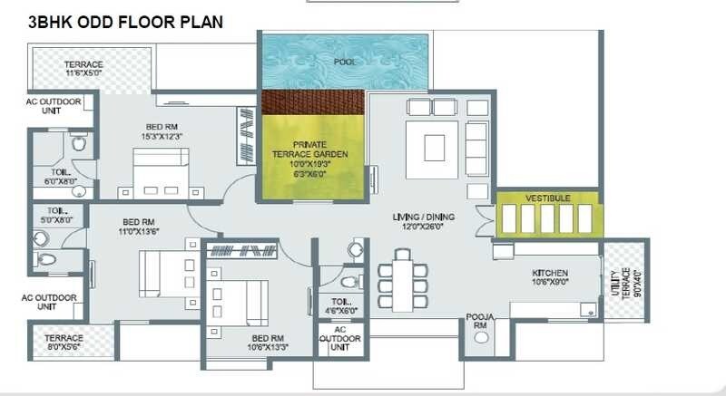 3 BHK 2093 Sq. Ft. Apartment