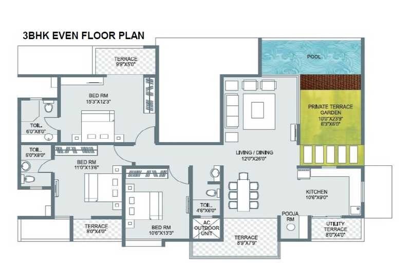 3 BHK 2133 Sq. Ft. Apartment