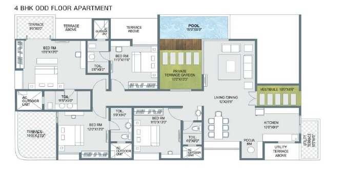 4 BHK 2537 Sq. Ft. Apartment