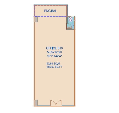 685 Sq. Ft. Office Space