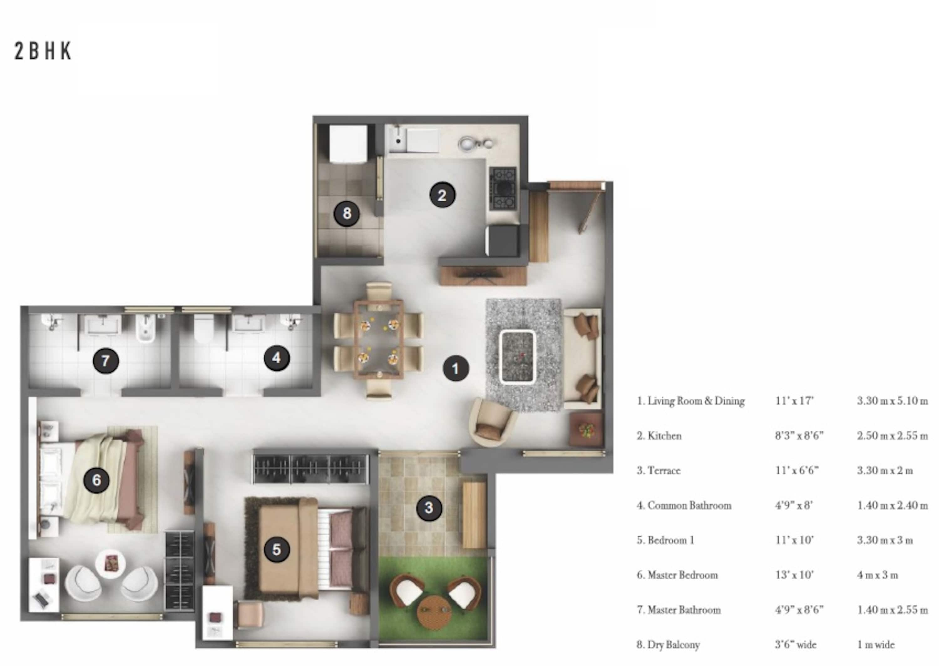 mittal pebbles high mont phase 1 apartment 2 bhk 576sqft 20232512152534