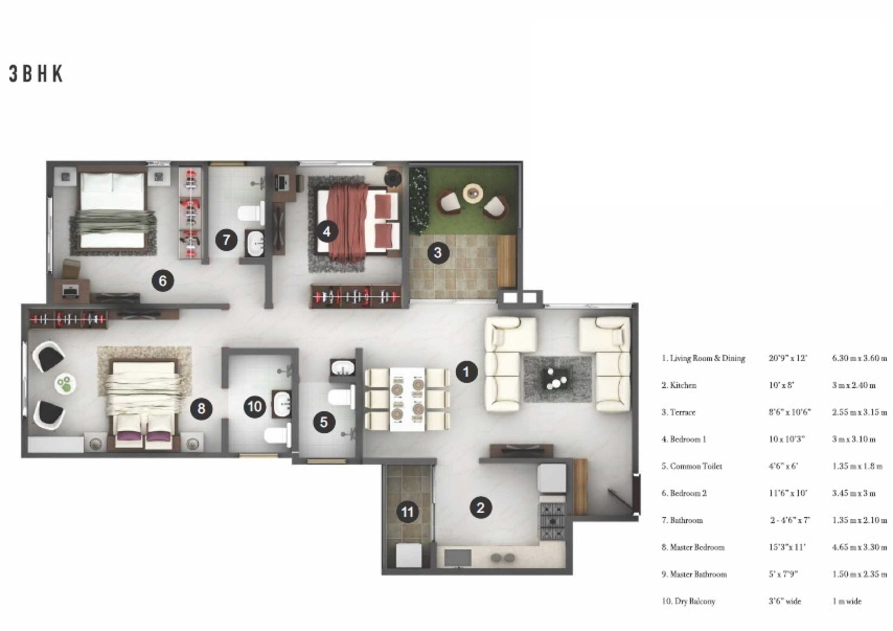 mittal pebbles high mont phase 1 apartment 3 bhk 836sqft 20232612152606