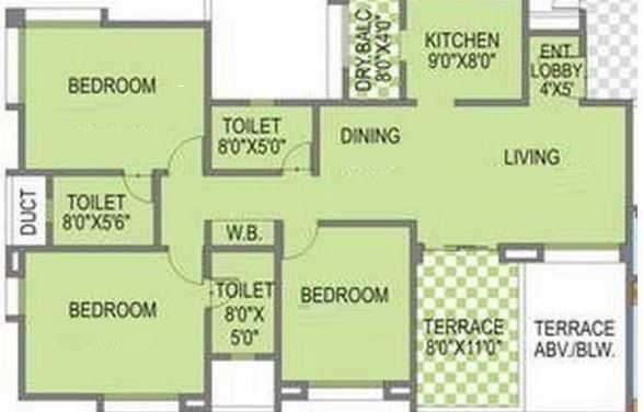 mont vert one apartment 3 bhk 1405sqft 20212507142518