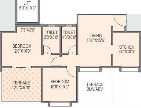 2 BHK 685 Sq. Ft. Apartment