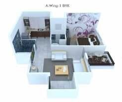 Floor plan of 1 BHK 290 Sq. Ft. Apartment in Moraya Amrit Pushp, Pune