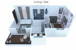 Floor plan of 1 BHK 366 Sq. Ft. Apartment in Moraya Amrit Pushp, Pune
