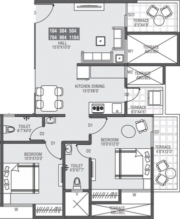  2 BHK Apartment at Moze Skyways Esfera, Madhav Nagar – for Sale