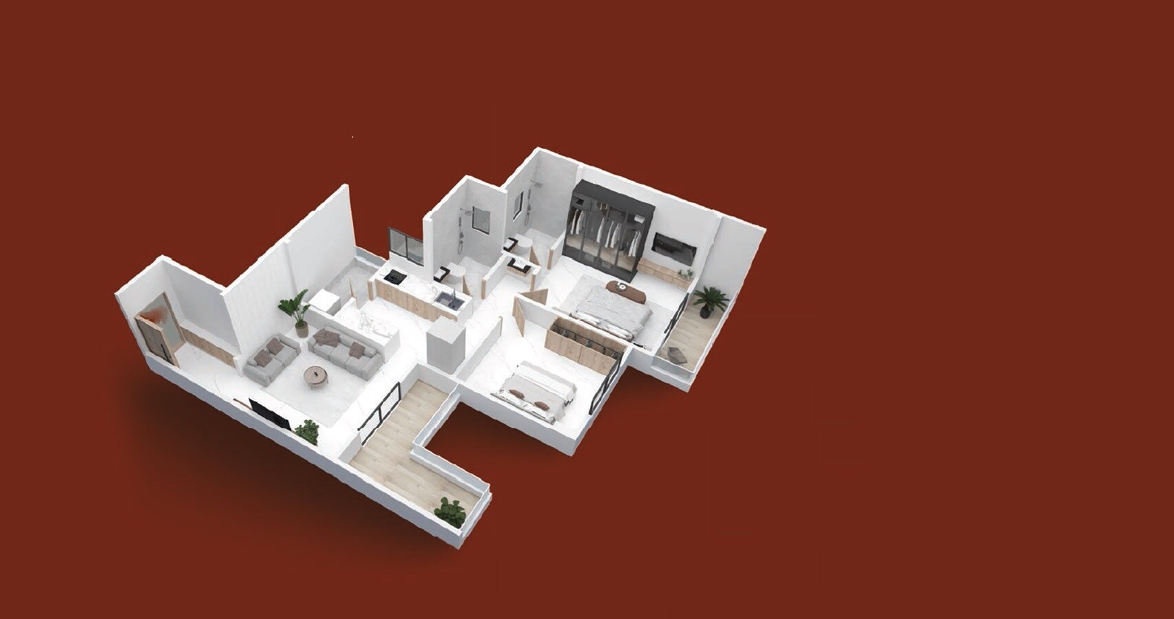 Floor plan of 2 BHK Apartment - 942 sq. ft. in MS Shree Aarti, Pune