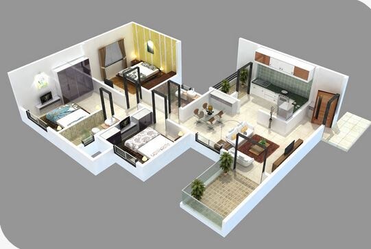 3 BHK 1360 Sq. Ft. Apartment