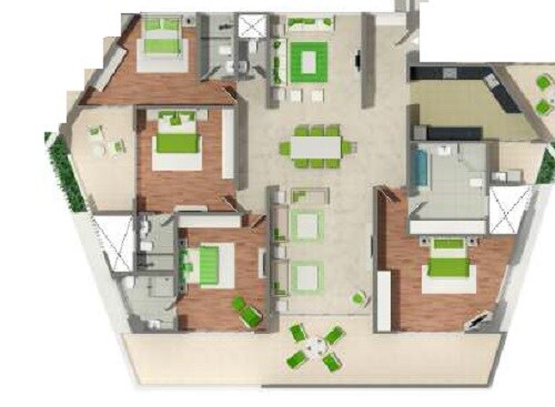 Floor plan of 4 BHK 2288 Sq. Ft. Apartment in Naiknavare Eminence Saga, Pune