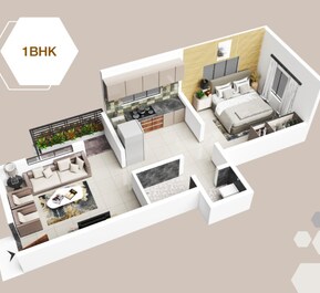 1 BHK 400 Sq. Ft. Apartment in Nakshatra Madhukunj