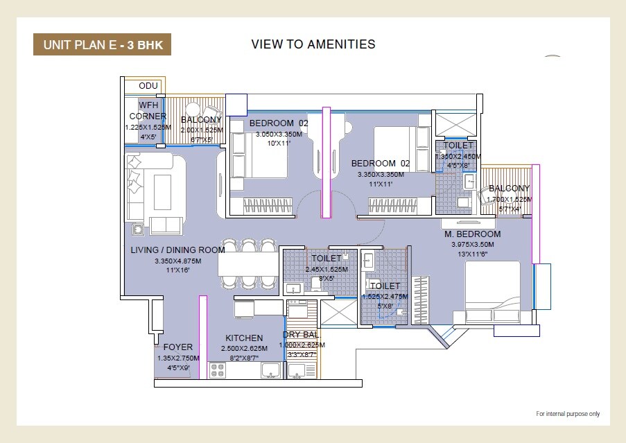 3 BHK 1041 Sq. Ft. Apartment