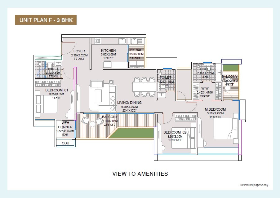 3 BHK 1325 Sq. Ft. Apartment