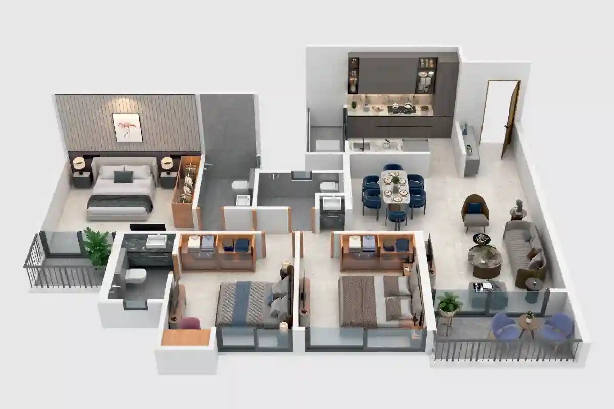 3 BHK 1108 Sq. Ft. Apartment