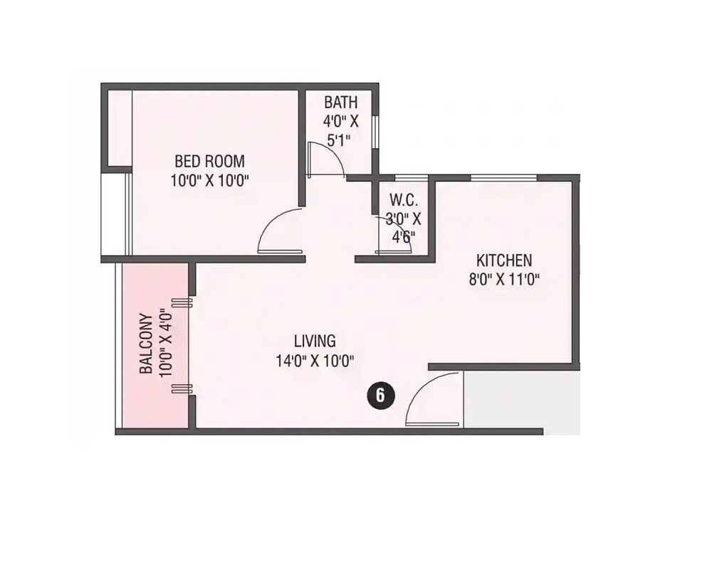 1 BHK 431 Sq. Ft. Apartment