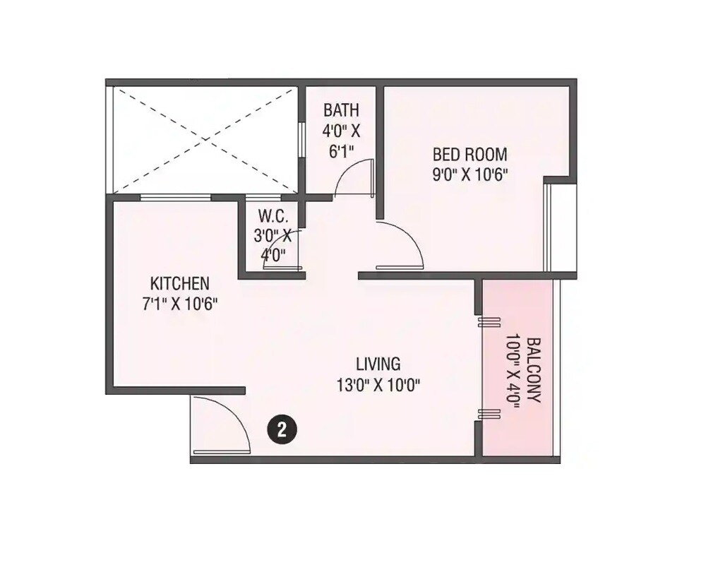 1 BHK 433 Sq. Ft. Apartment