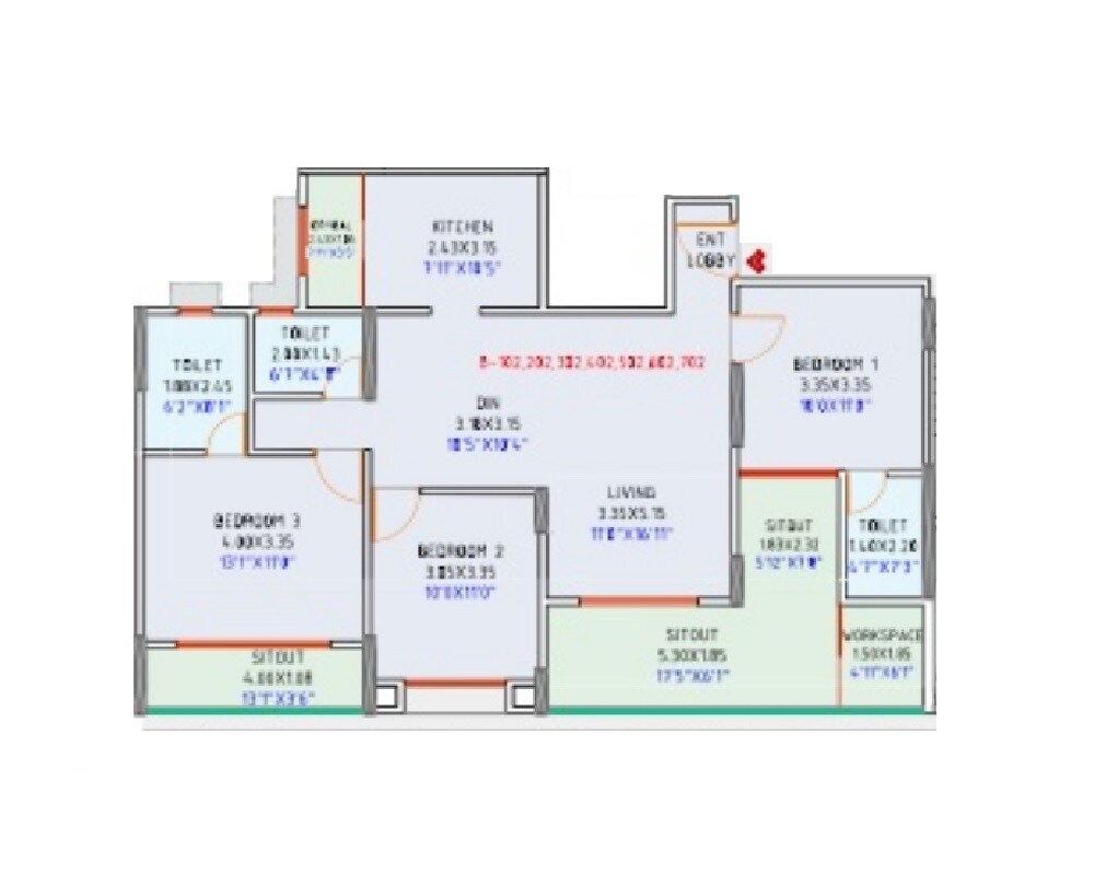 3 BHK 1177 Sq. Ft. Apartment