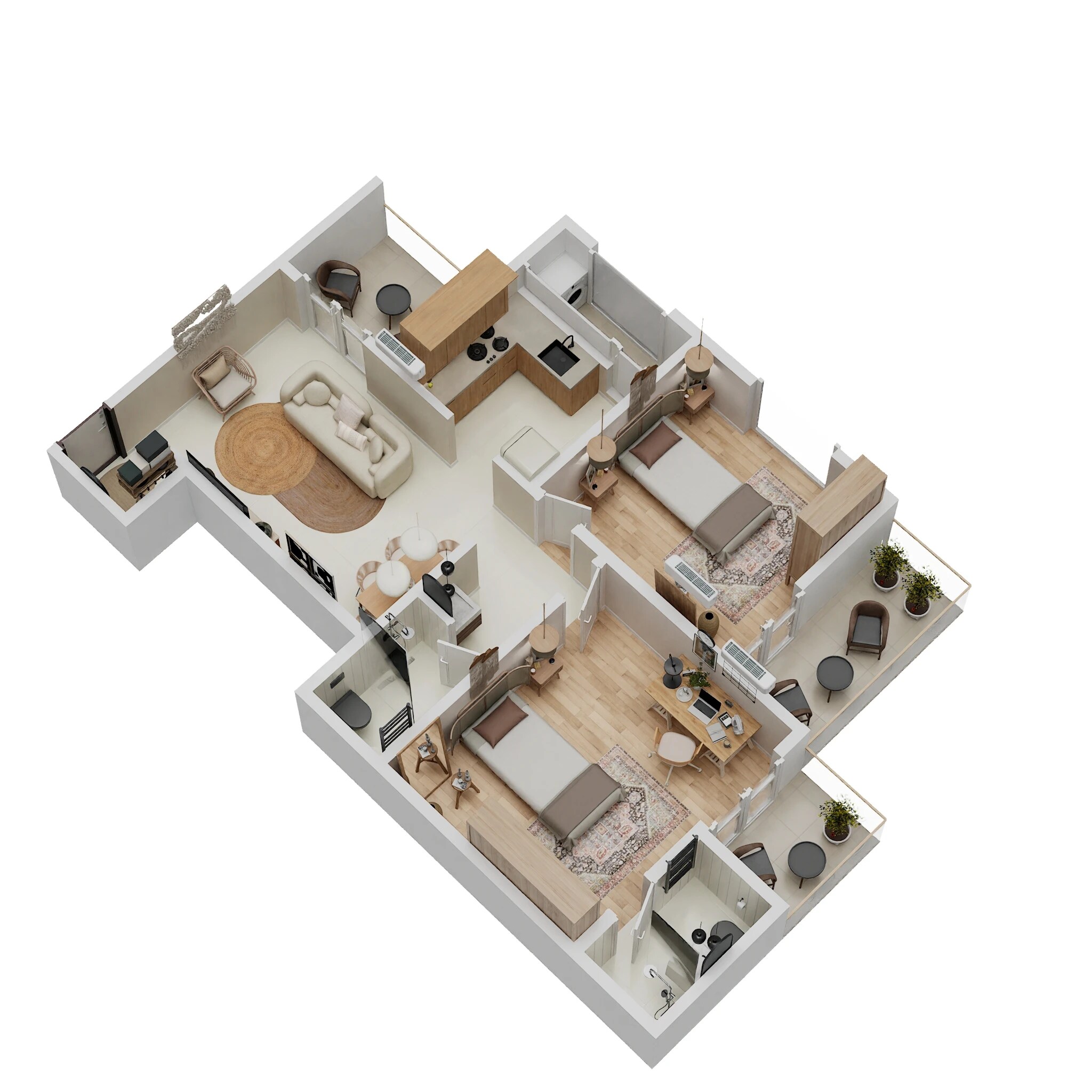 Floor plan of 2 BHK 796 Sq. Ft. Apartment in Namrata Shree Sadguru Residency, Pune