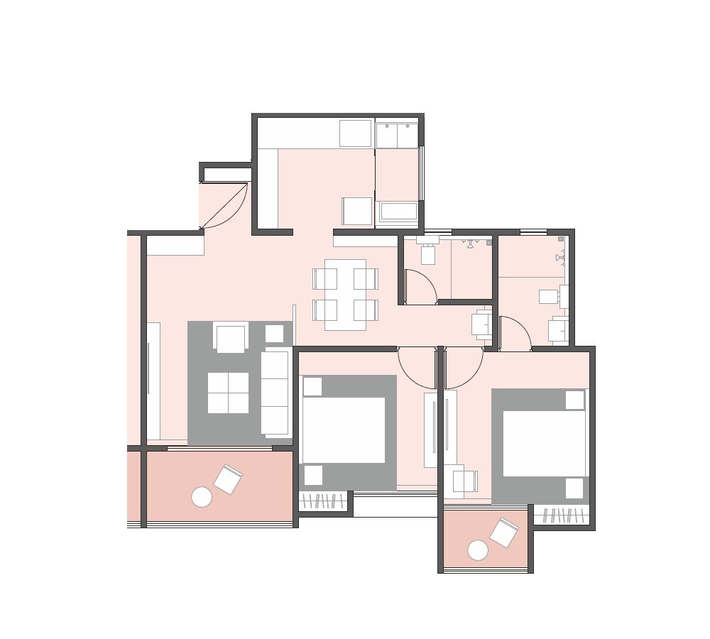 2 BHK 785 Sq. Ft. Apartment