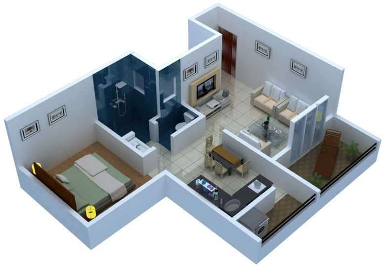 1 BHK 610 Sq. Ft. Apartment in Nandini Orchid