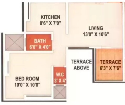 1 BHK 533 Sq. Ft. Apartment