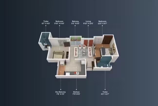  2 BHK Apartment at Neev Itrend Life 2, Wakad – for Rent