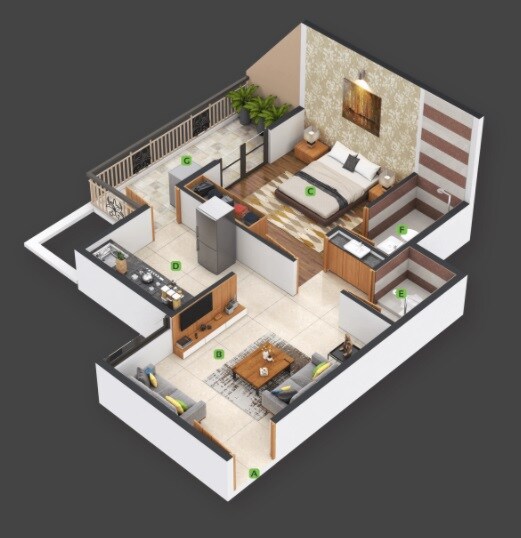 1 BHK 323 Sq. Ft. Apartment