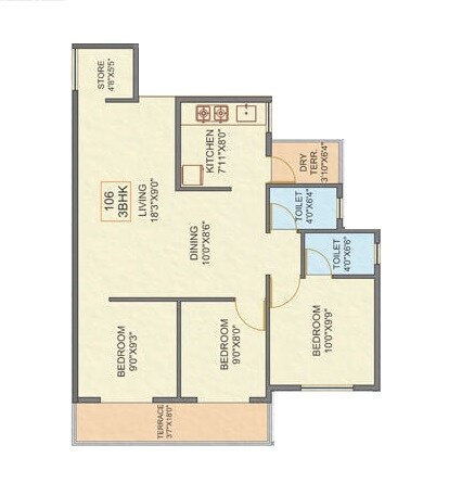 Other, nexus-gulmohar 3 Bedroom 923 Sq.Ft. Apartment In Charholi Budruk Pune 7636891