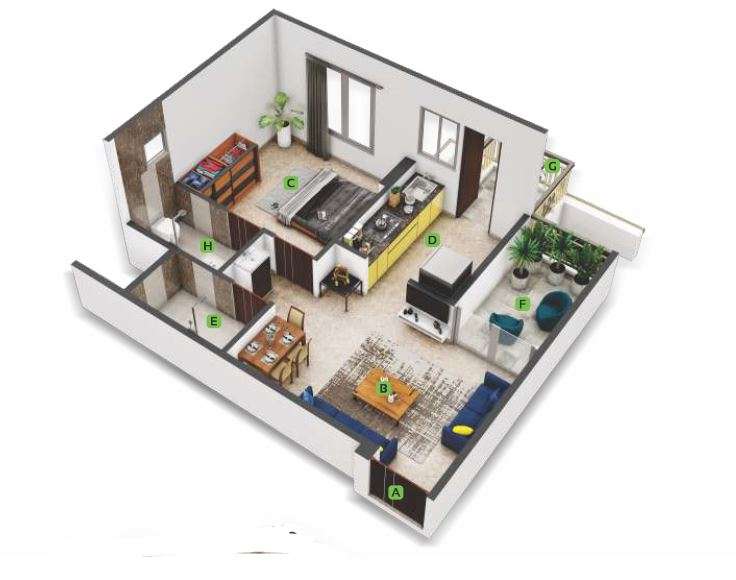 1 BHK 333 Sq. Ft. Apartment in Nexus Ultra Residency