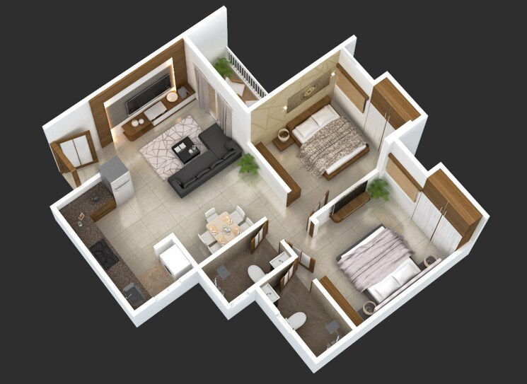 Other, ng-vrundavan 2 Bedroom 611 Sq.Ft. Apartment In Vishrantwadi Pune 9266634