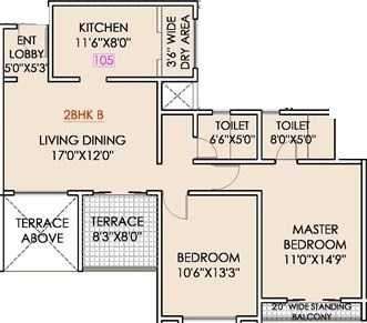 nirmaann serrene apartment 2 bhk 769sqft 20215003175004
