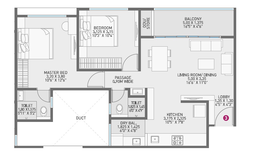 2 BHK 748 Sq. Ft. Apartment in Nirman Astropolis