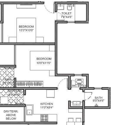 2 BHK 537 Sq. Ft. Apartment