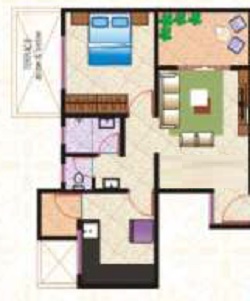 NSG The Royal Mirage 1 BHK Layout