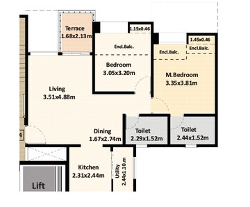  2 BHK Apartment at Nyati Elan, Wagholi – for Rent