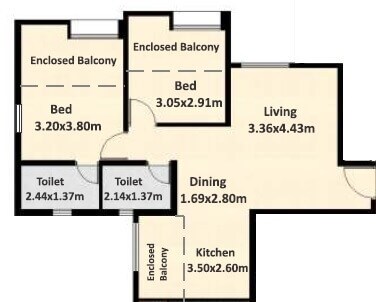 Other, nyati-elysia 2 Bedroom 672 Sq.Ft. Apartment In Kharadi Pune 8955777