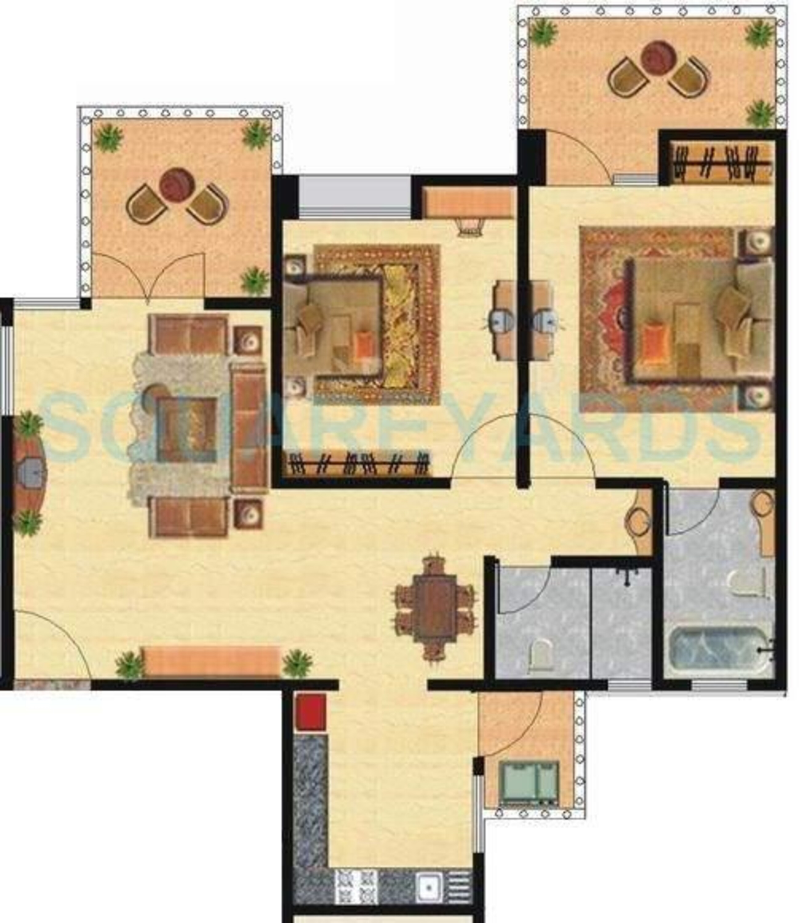 nyati environ apartment 2bhk 1350sqft 11587