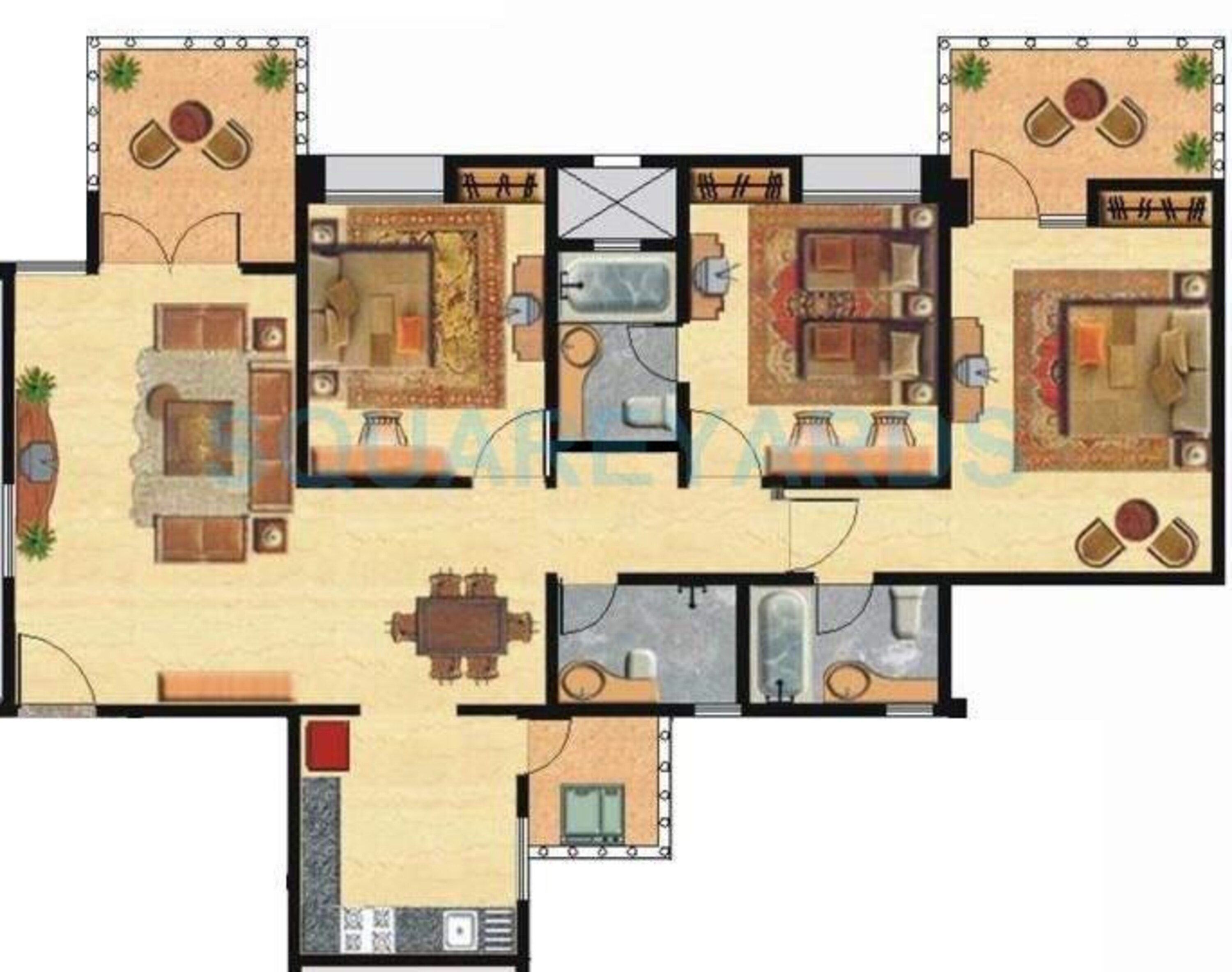 nyati environ apartment 3bhk 1595sqft 11590